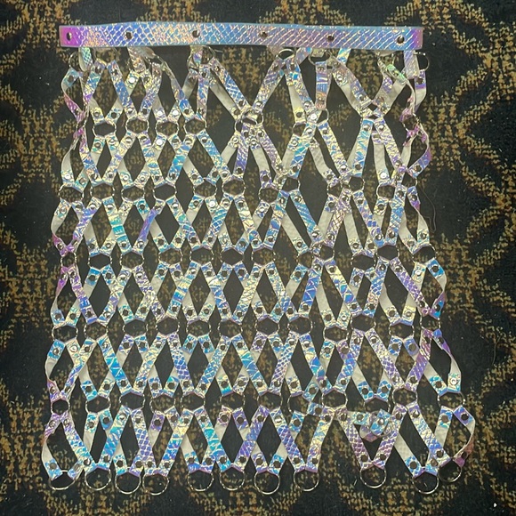 Holographic purple/blue/pink harness skirt size S - Picture 2 of 5